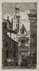 Akwaforty Paryża: Kościół św. Stefana z Góry, 1852.