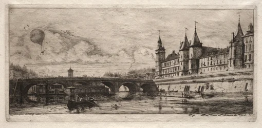 Akwaforty Paryża: The Exchange Bridge, 1854.