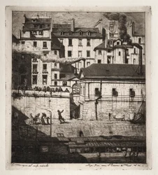Akwaforty Paryża: The Mortuary, 1854.