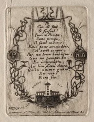 Akwaforty Paryża: Pompa Notre Dame, mały talerz, 1854.