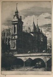 La Tour De LHorloge 3. stan, 10 516 x 7 14 cali, 1852, 1927