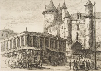 Le Grand Châtelet Grand Châtelet, Paryż ok. 1780, według wcześniejszego rysunku, 1861.