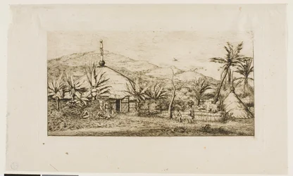 Nowa Kaledonia: Duża chata tubylców na drodze z Balade do Puépo, 1845