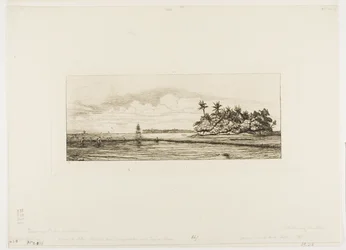 Oceania: Rybołówstwo, w pobliżu wysp z palmami w grupie Uea lub Wallis, 1845