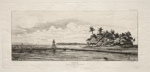 Oceania: Łowienie w pobliżu wysp z palmami w grupie Uea lub Wallis, 1845