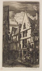 Widok wzdłuż Rue des Toiles w Bourges