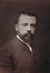 Album Artistique et Biographique, 5 rok, Salon 1885; portret belgijskiego malarza Évariste Carpentiera (1845-1922).