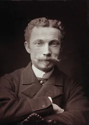 Album Artistique et Biographique, 5 rok, Salon 1885; portret malarza Raoula de Pibraca (1852-1937).