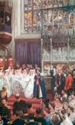Ślub króla Edwarda VII i królowej Aleksandry w kaplicy św. Jerzego, Windsor, 10 marca 1863 r.