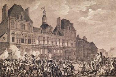 Robespierre, Saint-Just, Couthon i Hanriot schronili się w Hotel-de-Ville w Paryżu, 9 Thermidor Rok II (27 lipca 1794) 1800