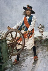Piracki łazik morski (kolorowa litografia)