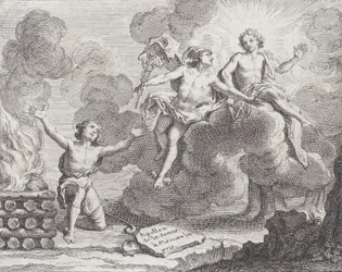 Apollo, Merkury i pasterki, Bajka X w La Motte, Bajki Nouvelles, 1719., 1719.