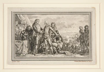 Le Roi arme le Dauphin a Fontenoy (Król uzbraja Dauphina w Fontenoy)