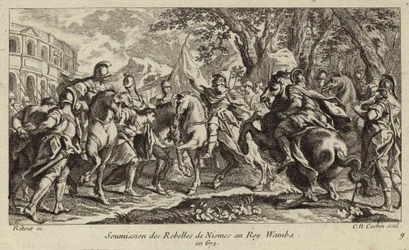 Poddanie buntowników z Nimes Wambie, królowi Wizygotów, 672