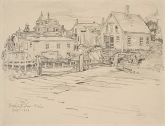 Port Boothbay, Maine, 1923 (grafit na papierze)