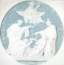 Projekt medalionu przedstawiającego chwałę Napoleona (1769-1821) (ołówek i wc na papierze)