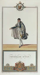 Mundur Radnego Stanu na Koronację Napoleona, 1804 (kolorowy grawerunek)