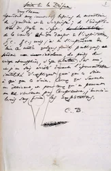 Projekt przedmowy do 2. edycji „Les Fleurs du Mal” (pióro i tusz na papierze)