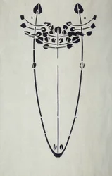 Nowoczesna reprodukcja z oryginalnego szablonu Mackintosha do dekoracji ścian, motyw drzewa, 1902 (kolor plakatu na papierze kasetowym)