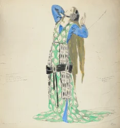 Kostiumy dla Bellengere w Le Mort de Tintagiles, 1912 (wc na papierze)