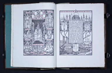 Strona tytułowa i frontispis z „Modlitewnika Edwarda VII”, wydanego przez Essex House Press