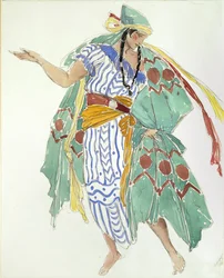 Projekt kostiumu dla tancerza, c1850-1880