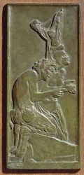 Nimfa i Satyr, c.1930 (brąz) (patrz także 165266)