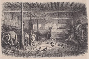 Stajnia, od Magasin Pittoresque, ca. 1852.
