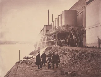 Zbiorniki na wodę na zewnątrz aneksu, Paris Exposition Universelle, 1855.