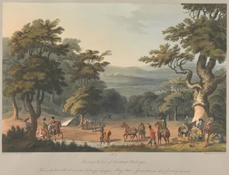 Nr 7. Widok na Cuidad Rodrigo z daleka z lasu dębowego w pobliżu wsi Espeja, marzec 1811 r.