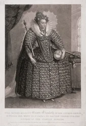 Królowa Elżbieta I trzymająca berło i kulę, 1868