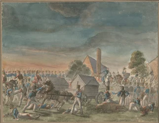 Spotkanie księcia Wellington i księcia Blüchera, niedaleko La Belle Alliance, 1818 r.