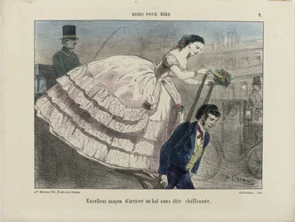Świetny sposób na przyjazd. Z Modes pour rire, 1855-1859.