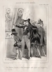 Francuscy malarze wyróżniają się w tym roku oryginalnością swojej toalety, 1840.