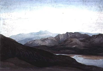 Na rzece Mawddach, Merionethshire, Cader Idris w oddali