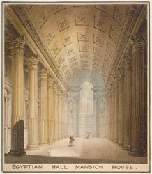 Widok wnętrza sali egipskiej, Mansion House, City of London, 1820