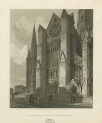 Katedra w Lichfield – południowy transept: grawerunek akwatinty