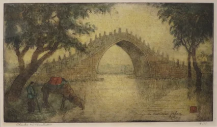 "Most w Pałacu Letnim, Pekin" autorstwa Charlesa W. Bartletta, HMA 28531
