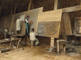 Artysta wykonujący projekty na Światową Wystawę Kolumbijską, Chicago, 1893, 1894