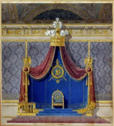 Art France: Tron Napoleona I w Palais des Tuileries stworzony przez Charlesa Perciera (1764-1838) i Pierre