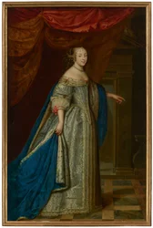 Portret kobiety, pełnej długości, tradycyjnie identyfikowanej jako Henrietta Maria, królowa Anglii