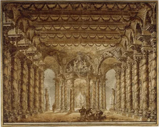 Scenografia do opery Armide Jean-Baptiste Lully, 1760.