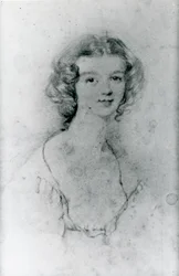 Portret Ellen Nussey (ołówek na papierze)