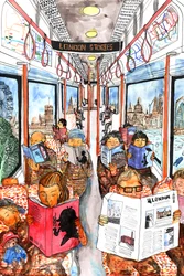 London Stories, 2018 (tusz i akwarela)