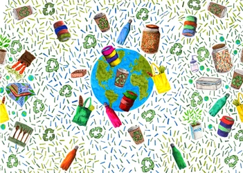 Recycling Bin Design, 2020 (pędzelki i cyfrowe)