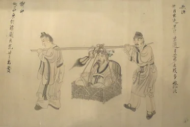 Fragment rękopisu "Sceny z życia Tao Yuanminga", autor: Chen Hongshou, 1650, Akademia Sztuk Pięknych w Honolulu