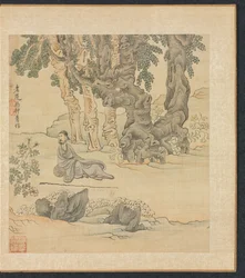 Obrazy według starożytnych mistrzów: Portret Zhongqing w krajobrazie, 1598-1652.