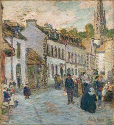 Ulica w Pont Aven - Wieczór