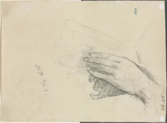 Ręce trzymające książkę wers, 1889.