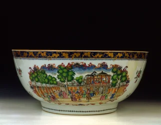 Famille róża „Londyn” punchbow, z widokiem na Grand Walk, Vauxhall Gardens, ok. 1750-1800
